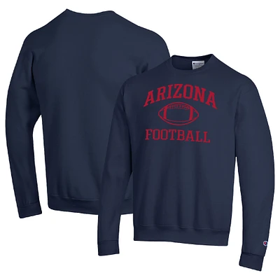Men's Champion Navy Arizona Wildcats Football Icon Pullover Sweatshirt