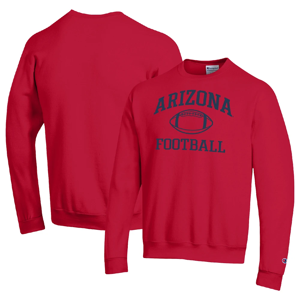 Men's Champion Red Arizona Wildcats Football Icon Pullover Sweatshirt