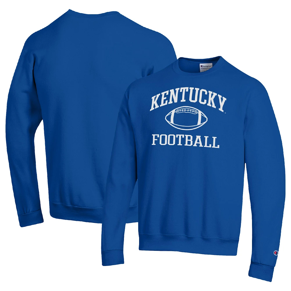 Men's Champion Royal Kentucky Wildcats Football Icon Pullover Sweatshirt