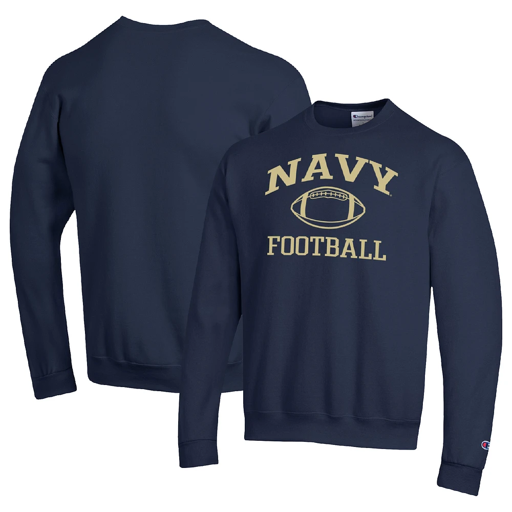Men's Champion Navy Midshipmen Football Icon Pullover Sweatshirt