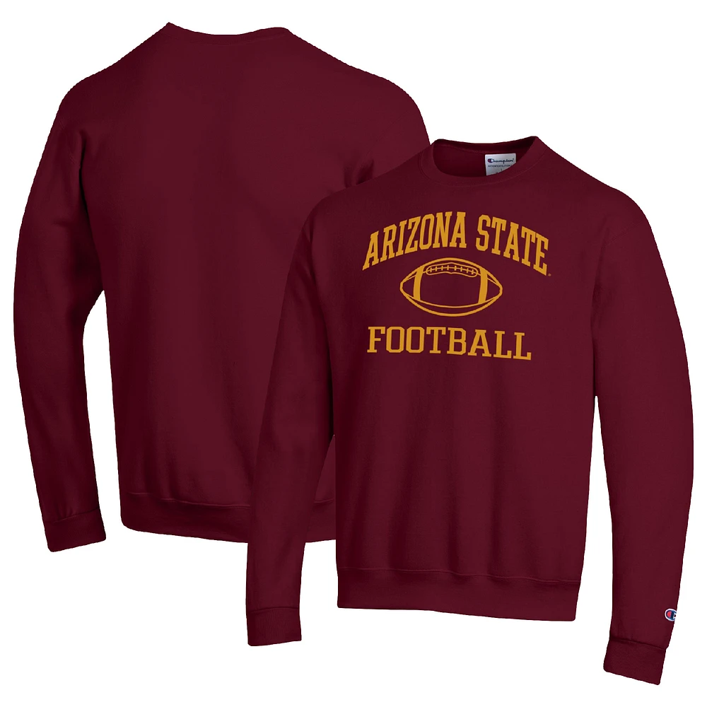Men's Champion Maroon Arizona State Sun Devils Football Icon Pullover Sweatshirt
