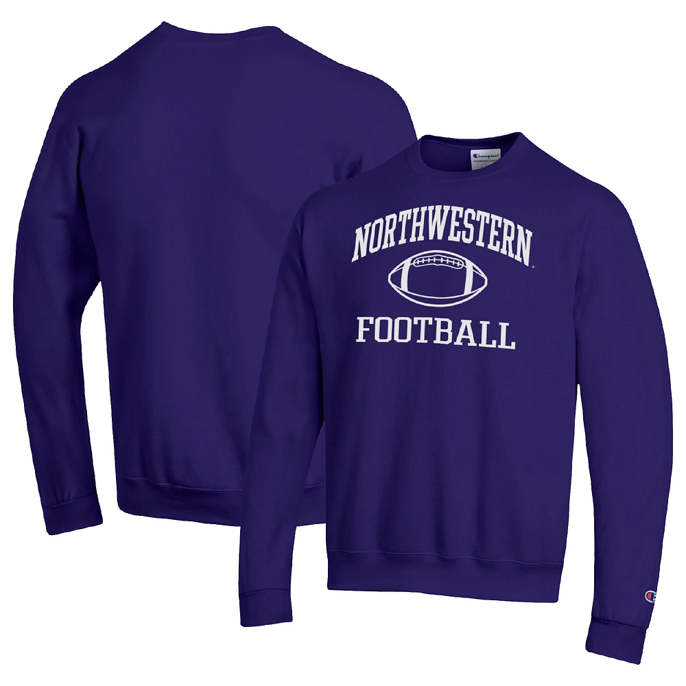 Men's Champion Purple Northwestern Wildcats Football Icon Pullover Sweatshirt