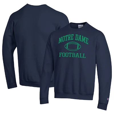 Men's Champion Navy Notre Dame Fighting Irish Football Icon Pullover Sweatshirt