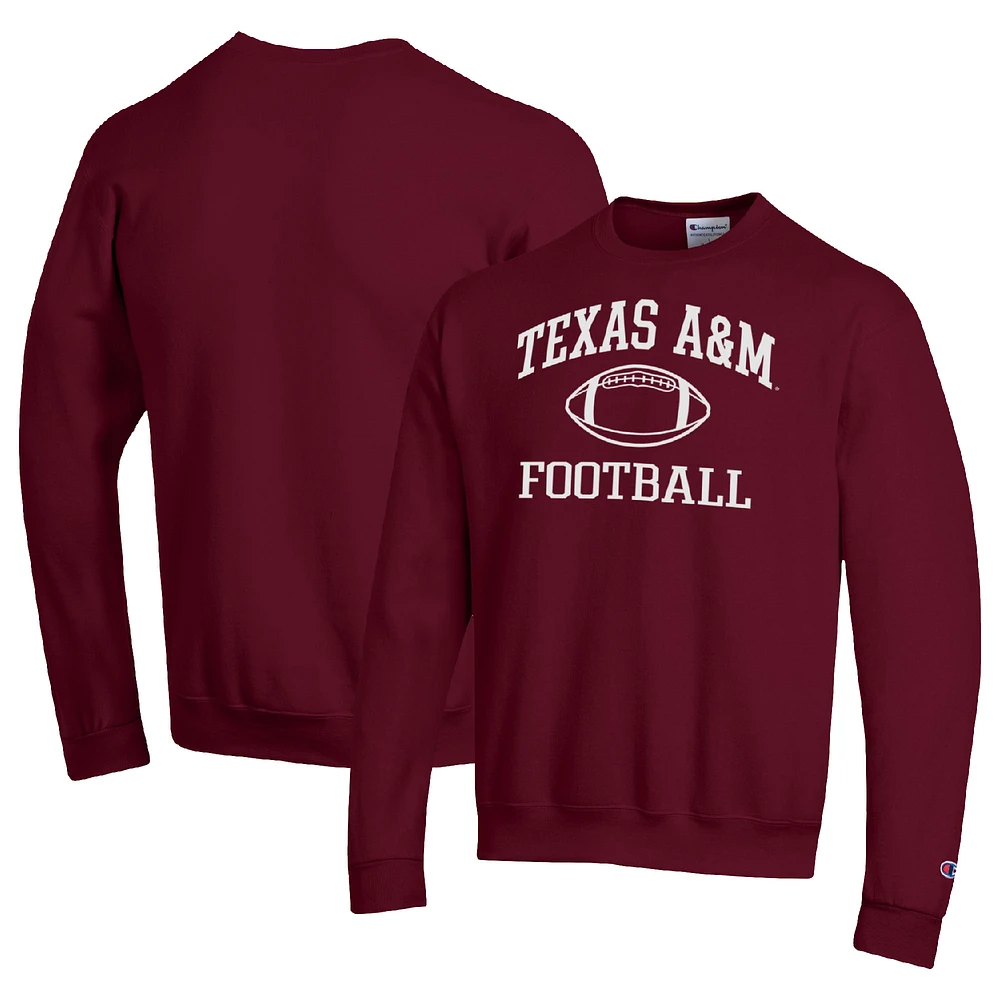 Men's Champion Maroon Texas A&M Aggies Football Icon Pullover Sweatshirt