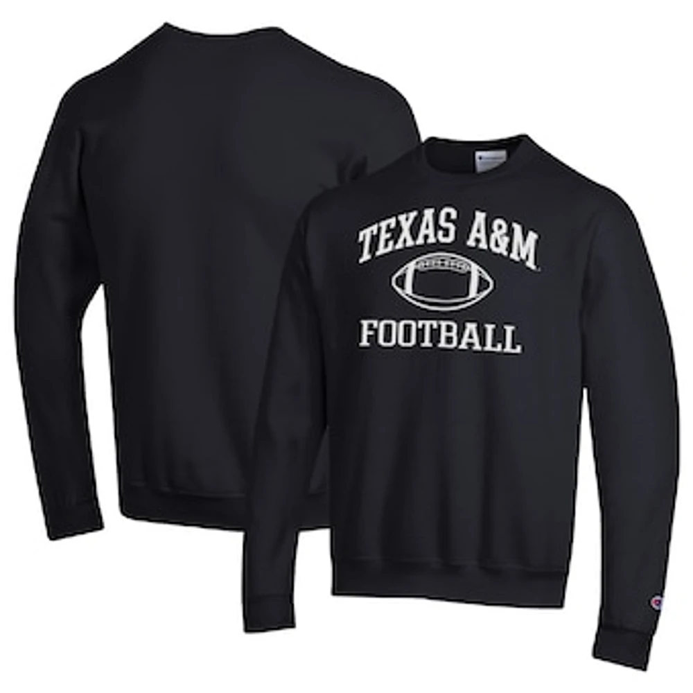Men's Champion Black Texas A&M Aggies Football Icon Pullover Sweatshirt
