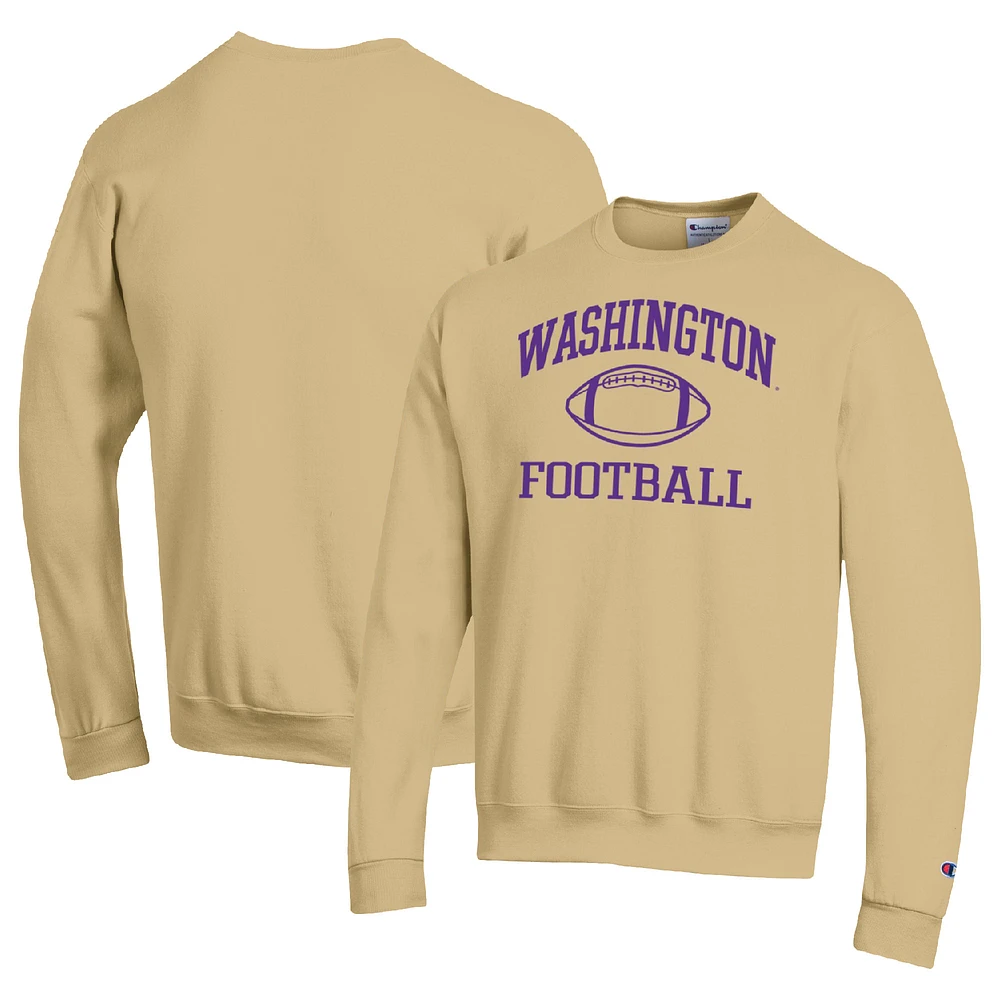 Men's Champion Gold Washington Huskies Football Icon Pullover Sweatshirt