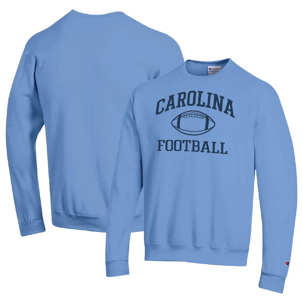 Men's Champion Carolina Blue North Tar Heels Football Icon Pullover Sweatshirt