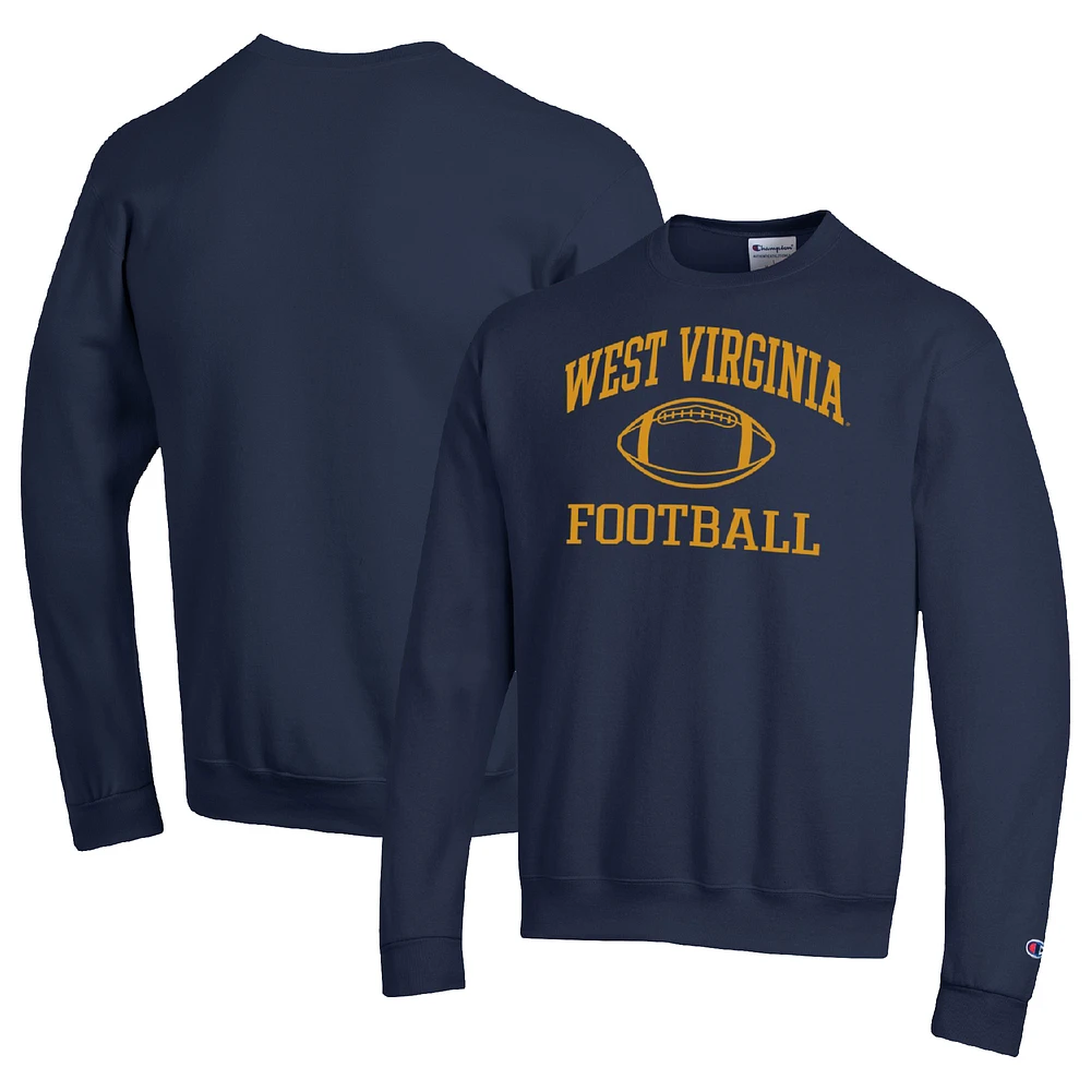 Men's Champion Navy West Virginia Mountaineers Football Icon Pullover Sweatshirt