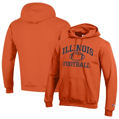 Men's Champion Orange Illinois Fighting Illini Football Icon Pullover Hoodie