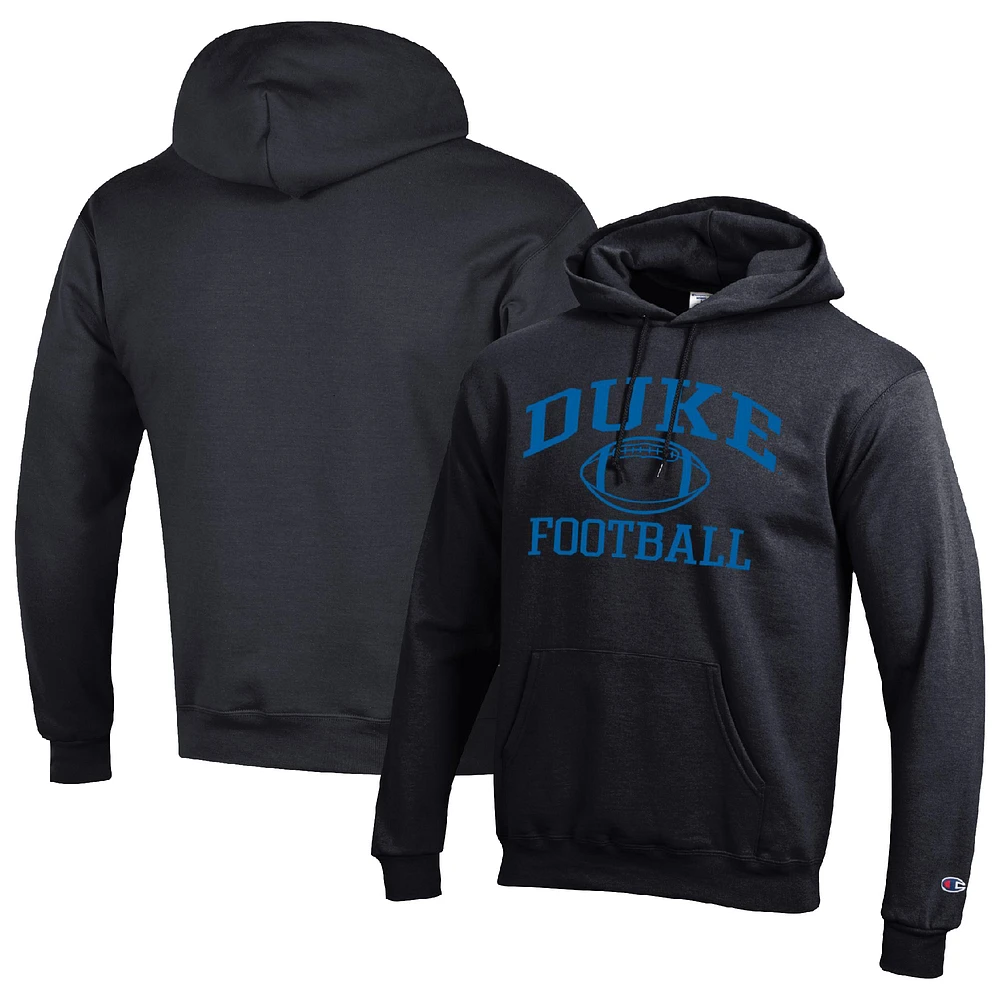 Men's Champion Black Duke Blue Devils Football Icon Pullover Hoodie