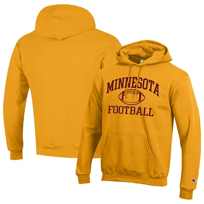 Men's Champion Gold Minnesota Golden Gophers Football Icon Pullover Hoodie
