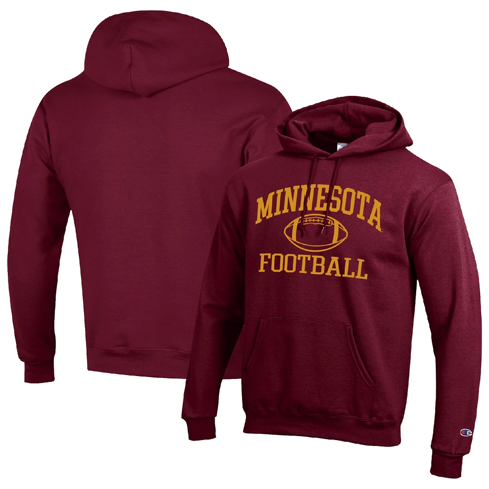 Men's Champion Maroon Minnesota Golden Gophers Football Icon Pullover Hoodie