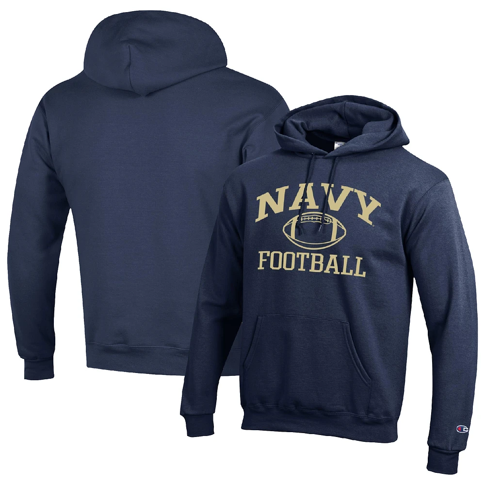 Men's Champion Navy Midshipmen Football Icon Pullover Hoodie