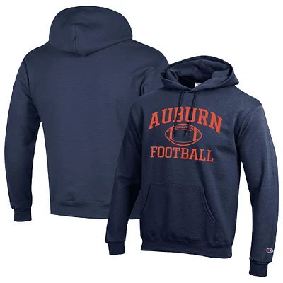 Men's Champion Navy Auburn Tigers Football Icon Pullover Hoodie