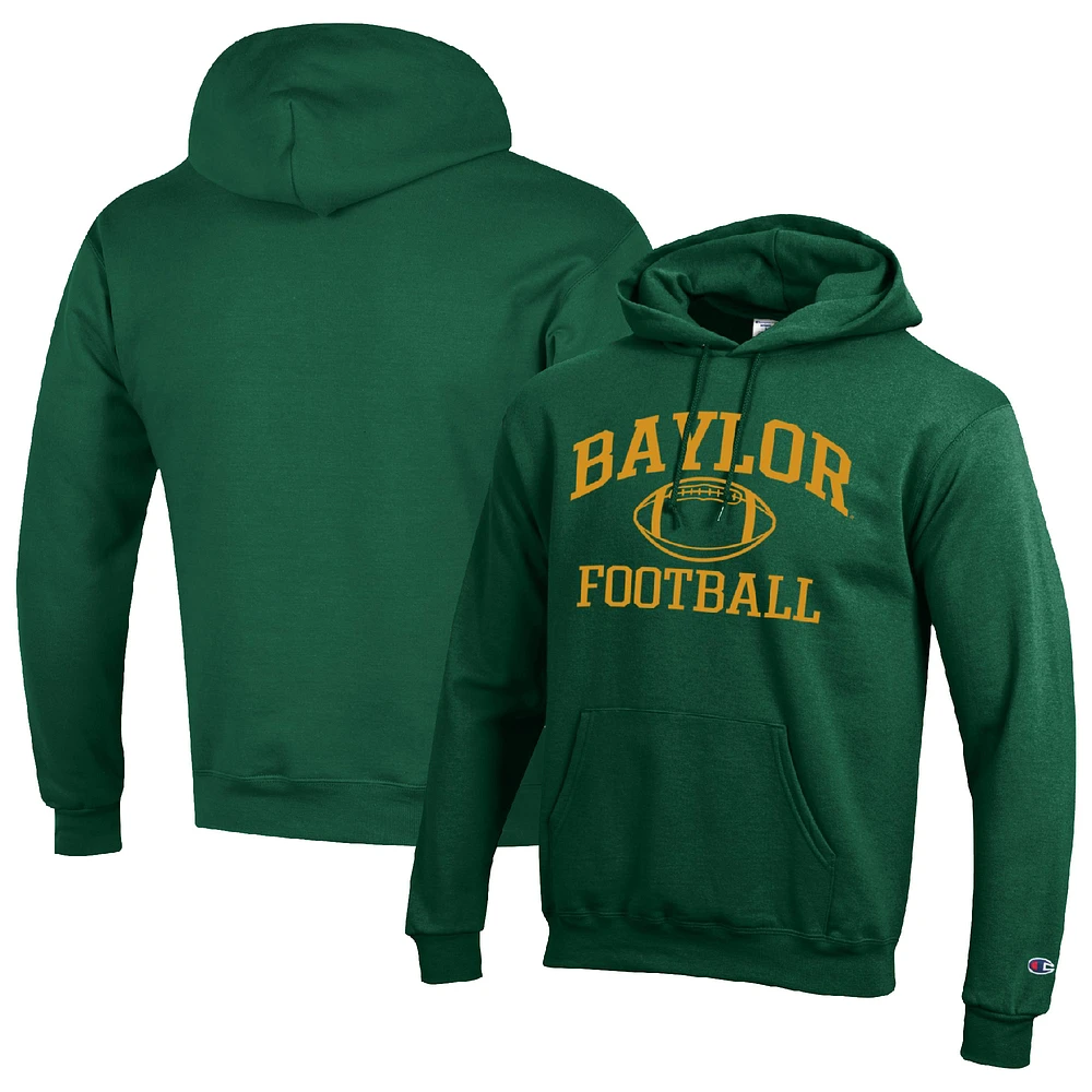 Men's Champion Green Baylor Bears Football Icon Pullover Hoodie