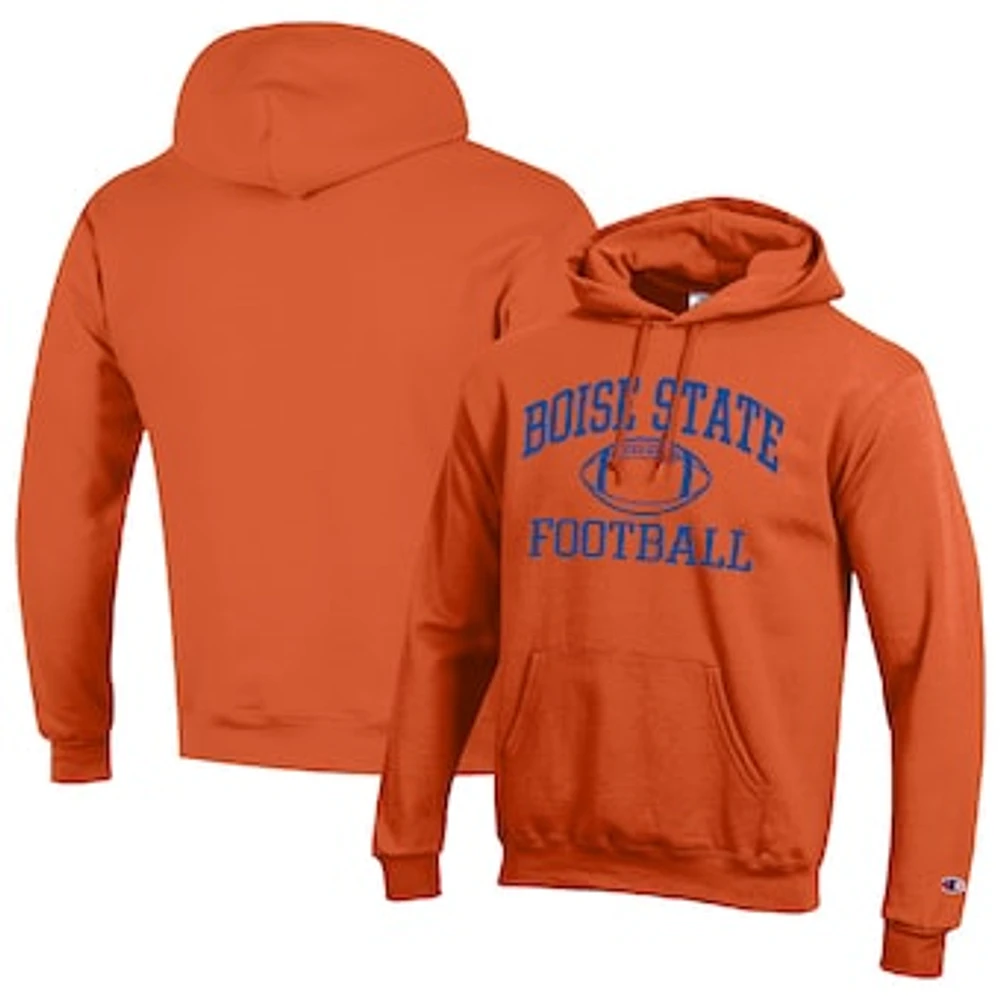 Men's Champion Orange Boise State Broncos Football Icon Pullover Hoodie
