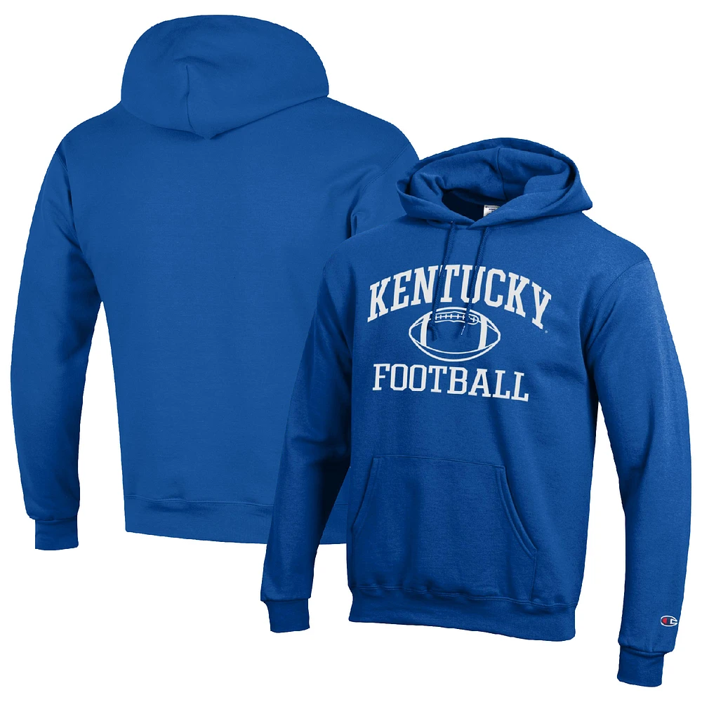 Men's Champion Royal Kentucky Wildcats Football Icon Pullover Hoodie
