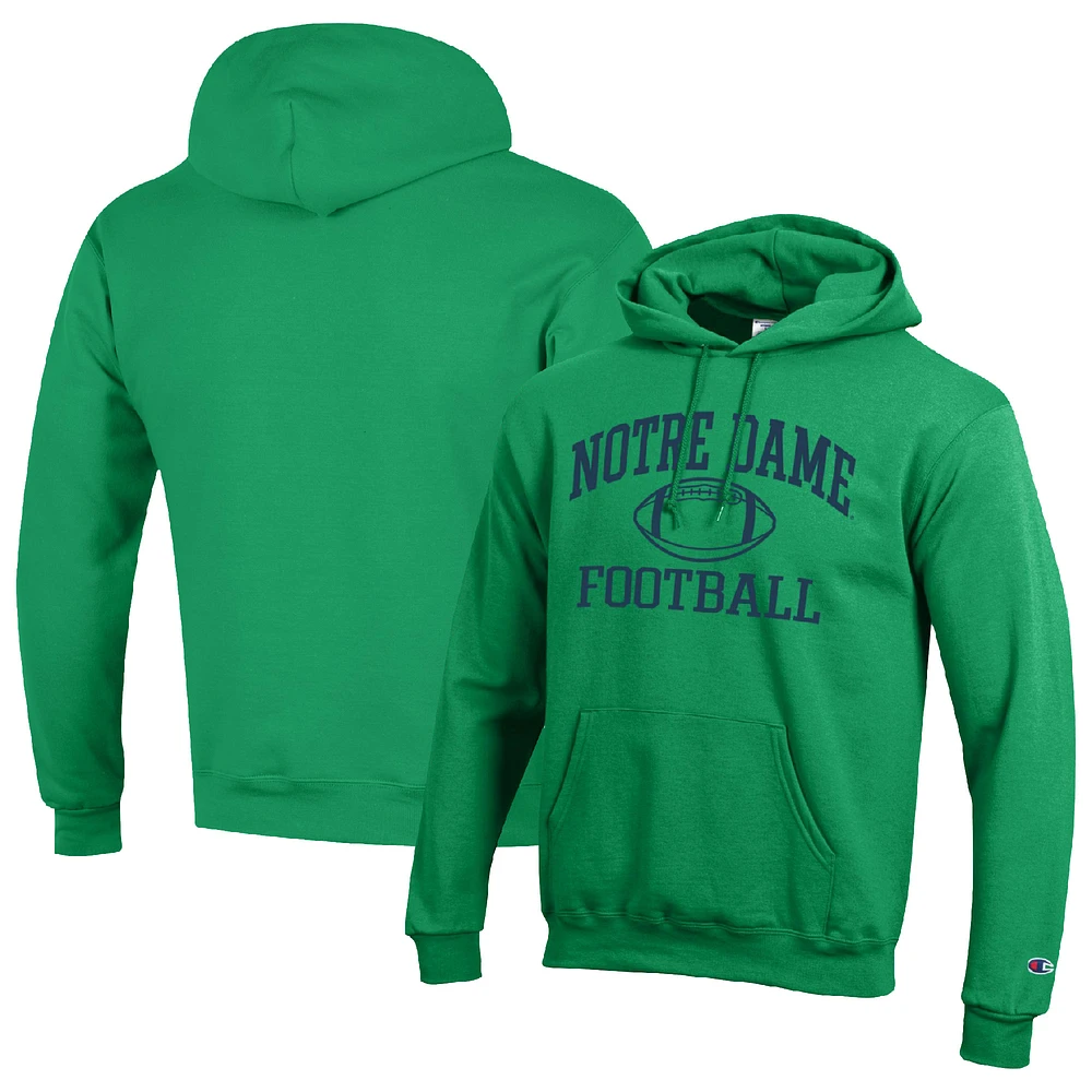 Men's Champion Green Notre Dame Fighting Irish Football Icon Pullover Hoodie