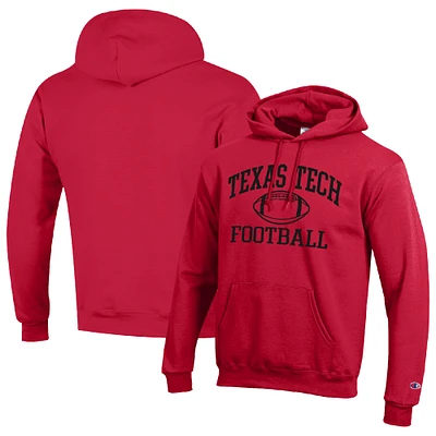 Men's Champion Red Texas Tech Raiders Football Icon Pullover Hoodie