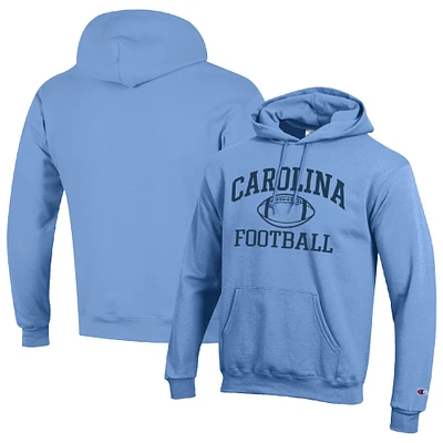 Men's Champion Carolina Blue North Tar Heels Football Icon Pullover Hoodie