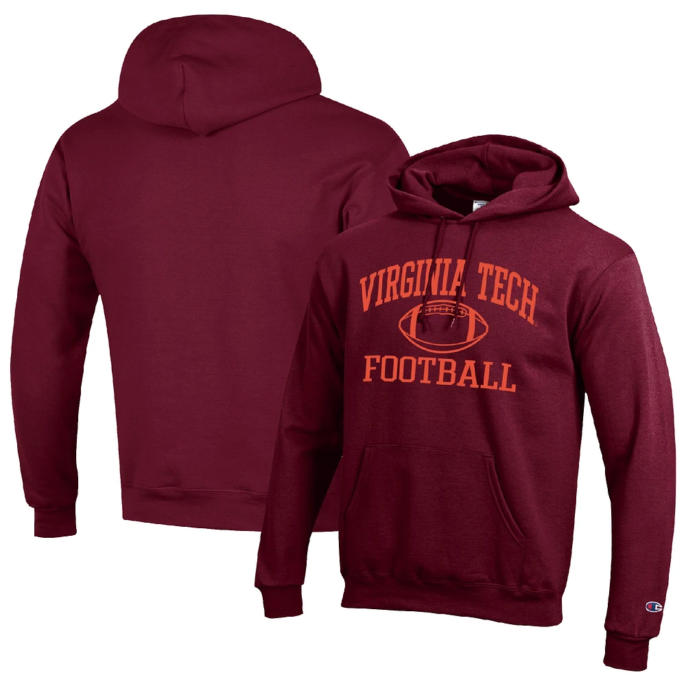 Men's Champion Maroon Virginia Tech Hokies Football Icon Pullover Hoodie