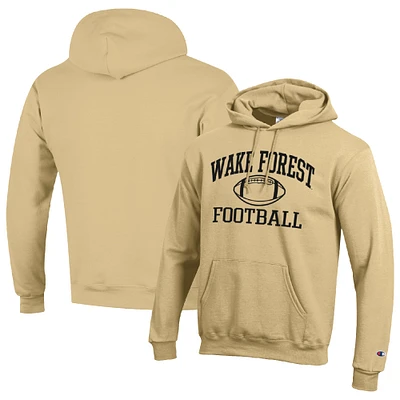 Men's Champion Gold Wake Forest Demon Deacons Football Icon Pullover Hoodie