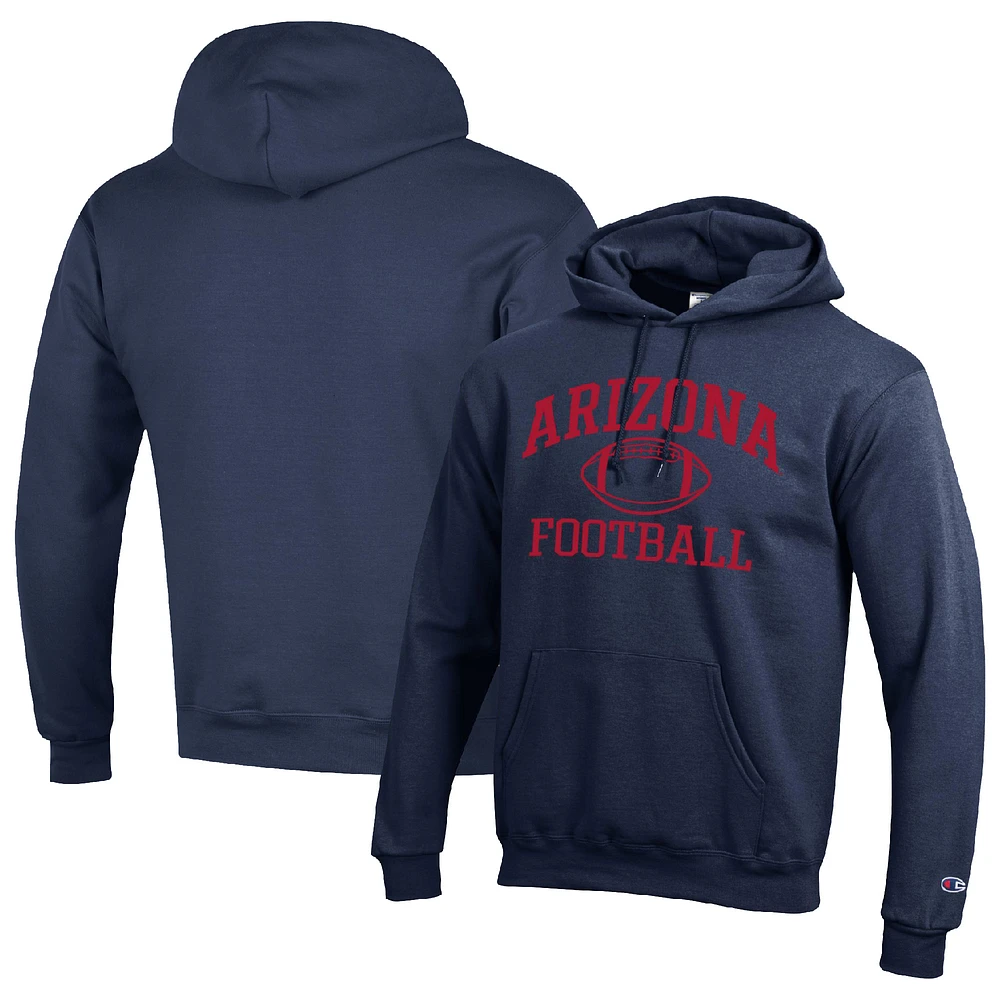 Men's Champion Navy Arizona Wildcats Football Icon Pullover Hoodie