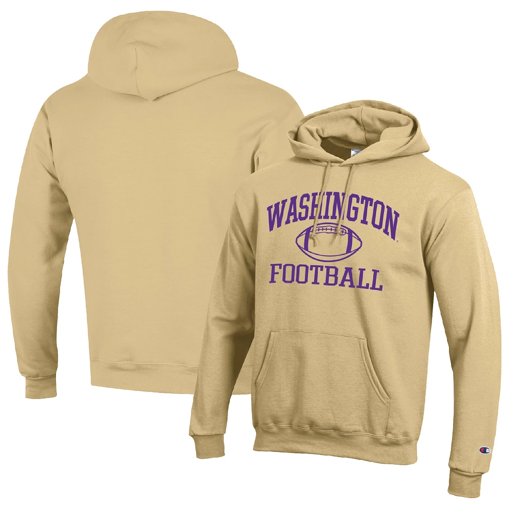 Men's Champion Gold Washington Huskies Football Icon Pullover Hoodie