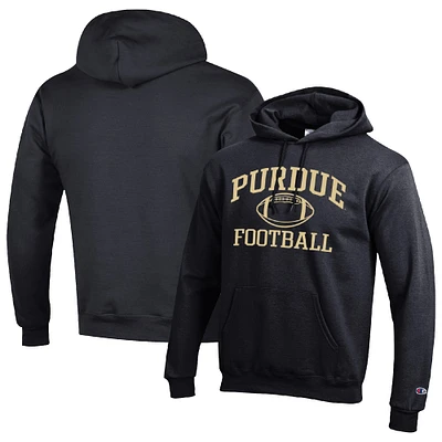 Men's Champion Black Purdue Boilermakers Football Icon Pullover Hoodie