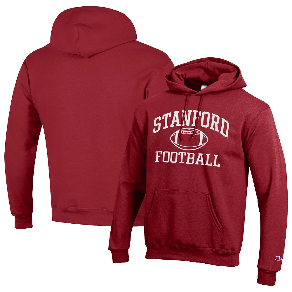 Men's Champion Cardinal Stanford Football Icon Pullover Hoodie