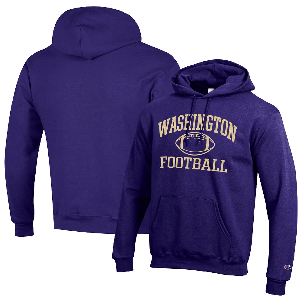 Men's Champion Purple Washington Huskies Football Icon Pullover Hoodie