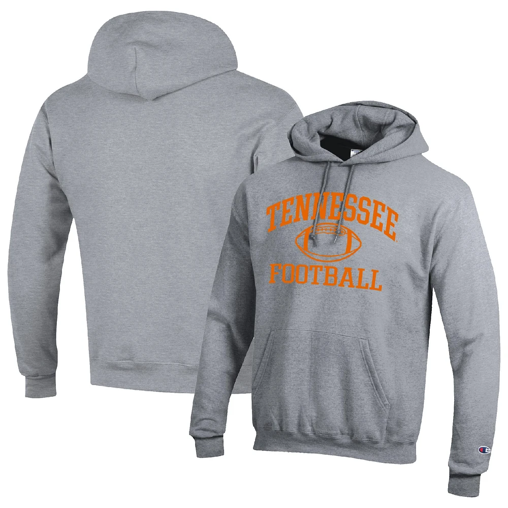 Men's Champion Heather Gray Tennessee Volunteers Football Icon Pullover Hoodie