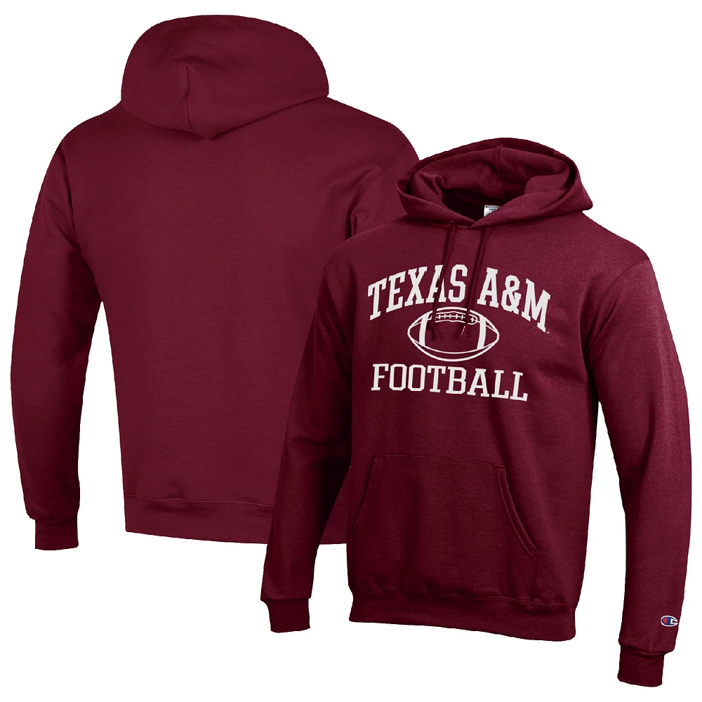 Men's Champion Maroon Texas A&M Aggies Football Icon Pullover Hoodie