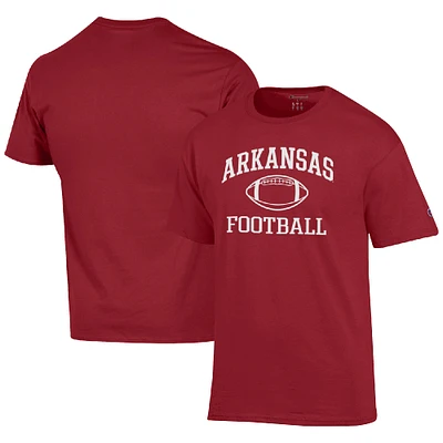 Men's Champion Cardinal Arkansas Razorbacks Football Icon T-Shirt