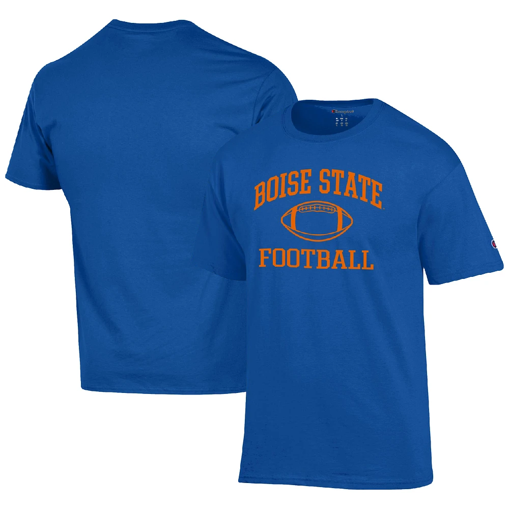 Men's Champion Royal Boise State Broncos Football Icon T-Shirt