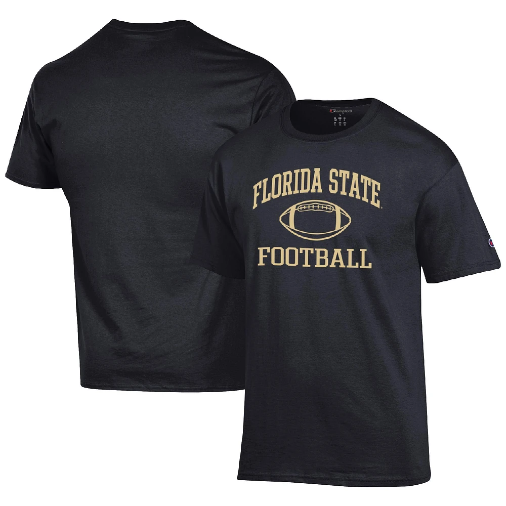 Men's Champion Black Florida State Seminoles Football Icon T-Shirt