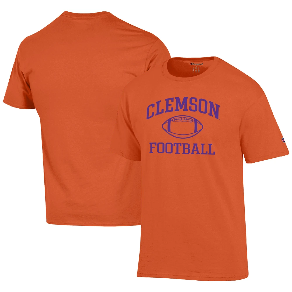 Men's Champion Orange Clemson Tigers Football Icon T-Shirt