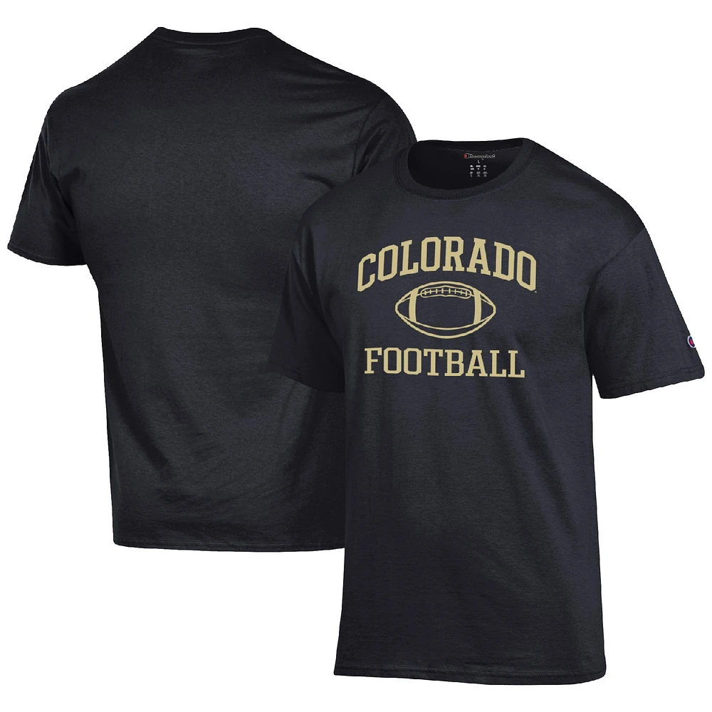 Men's Champion Black Colorado Buffaloes Football Icon T-Shirt