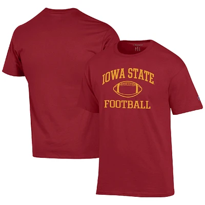 Men's Champion Cardinal Iowa State Cyclones Football Icon T-Shirt