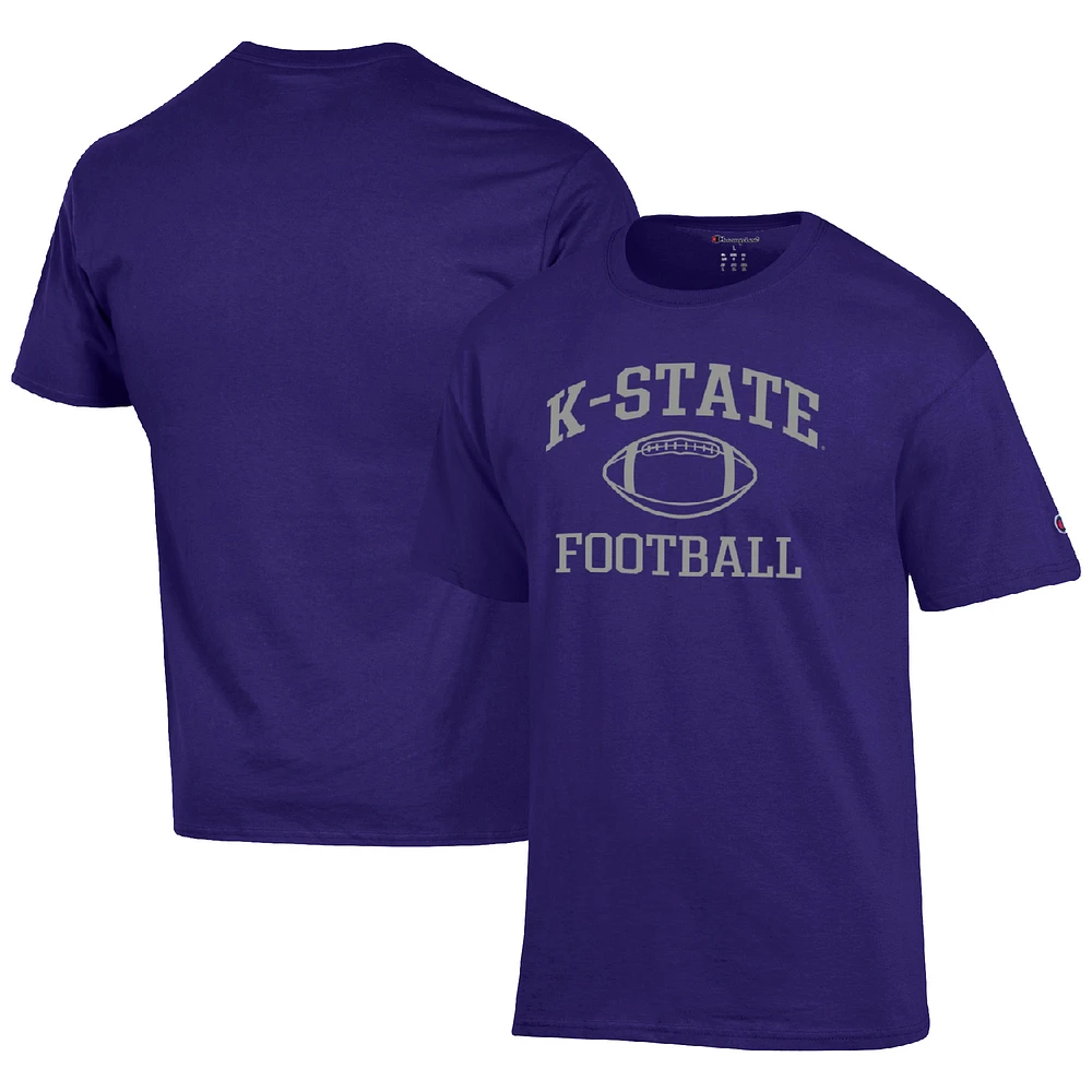 Men's Champion Purple Kansas State Wildcats Football Icon T-Shirt