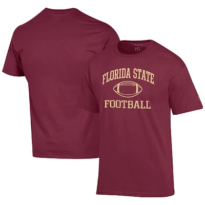 Men's Champion Garnet Florida State Seminoles Football Icon T-Shirt