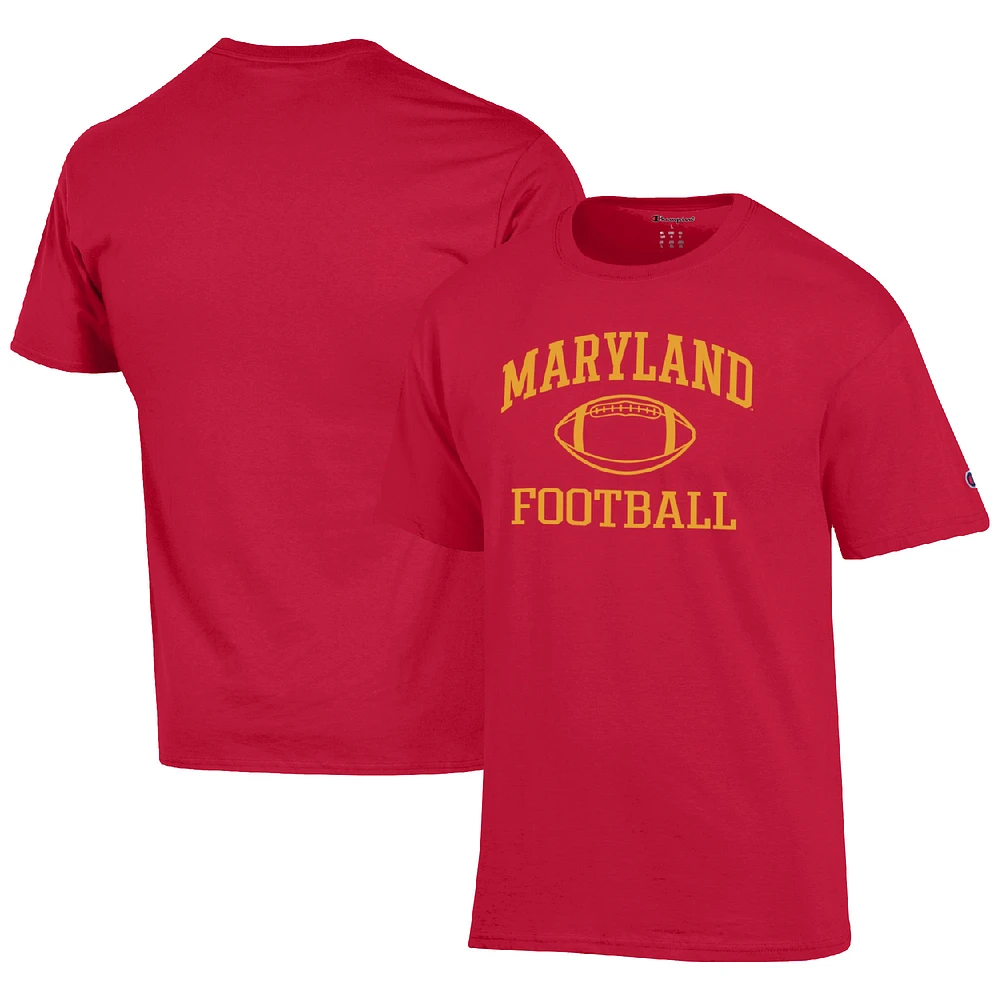 Men's Champion Red Maryland Terrapins Football Icon T-Shirt