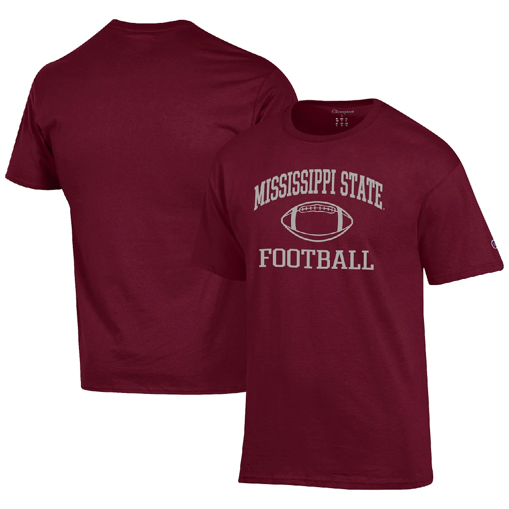 Men's Champion Maroon Mississippi State Bulldogs Football Icon T-Shirt