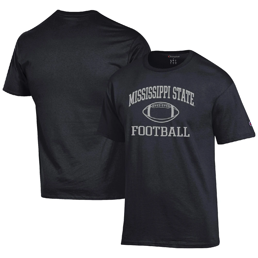Men's Champion Black Mississippi State Bulldogs Football Icon T-Shirt