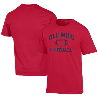 Men's Champion Red Ole Miss Rebels Football Icon T-Shirt