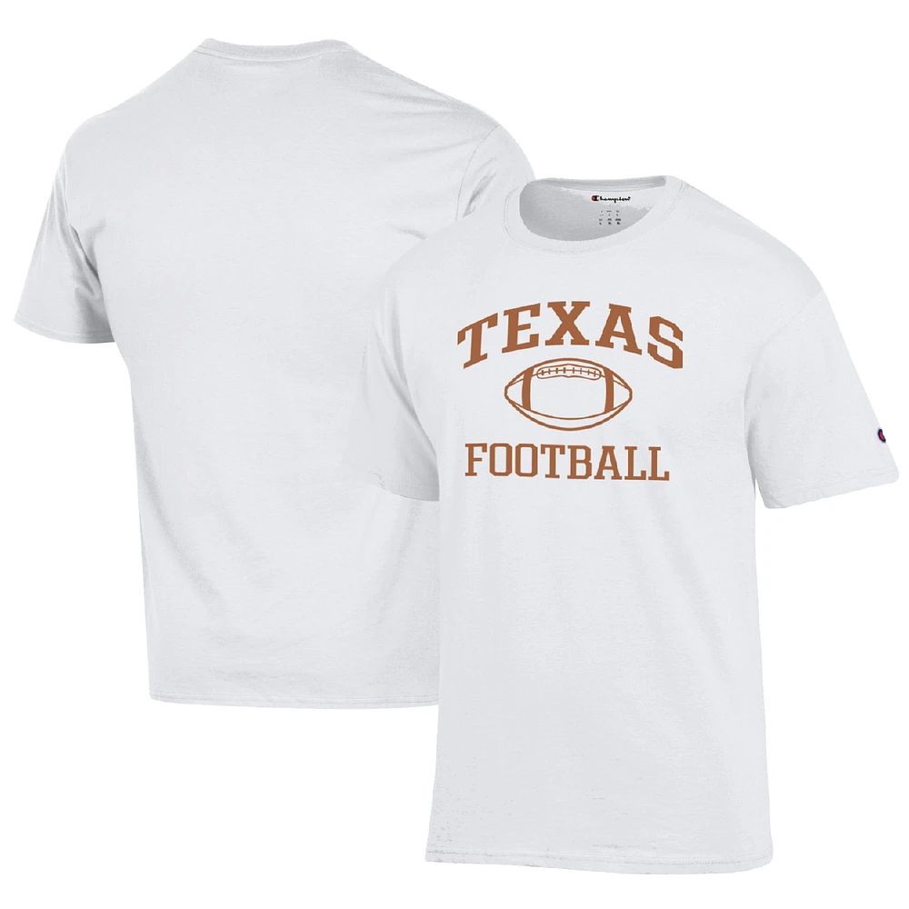 Men's Champion White Texas Longhorns Football Icon T-Shirt