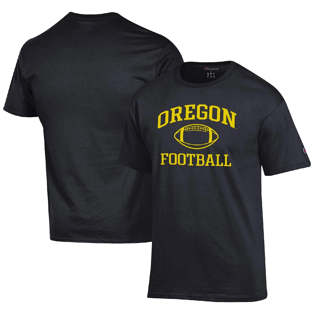 Men's Champion Black Oregon Ducks Football Icon T-Shirt