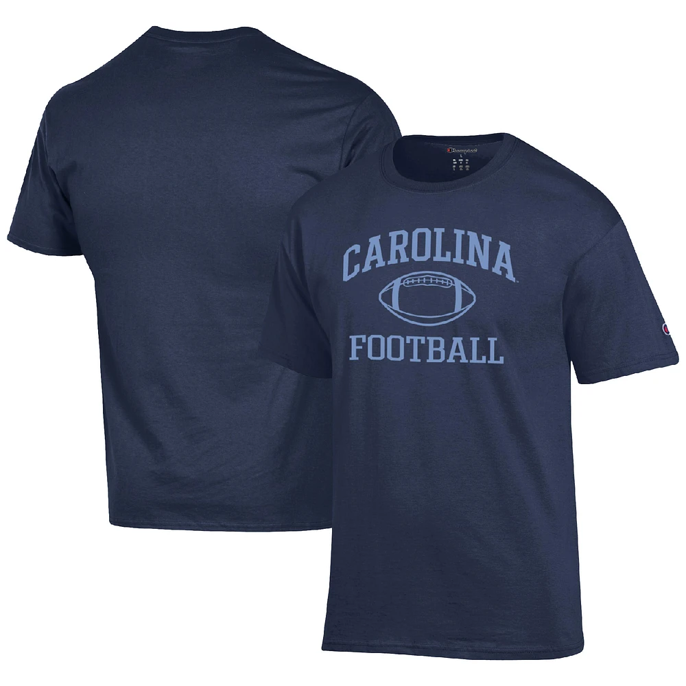 Men's Champion Navy North Carolina Tar Heels Football Icon T-Shirt