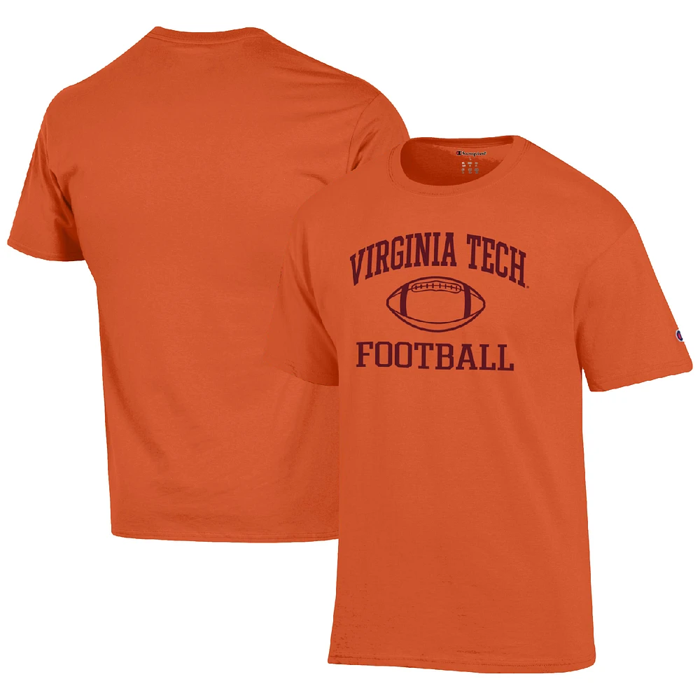 Men's Champion Orange Virginia Tech Hokies Football Icon T-Shirt
