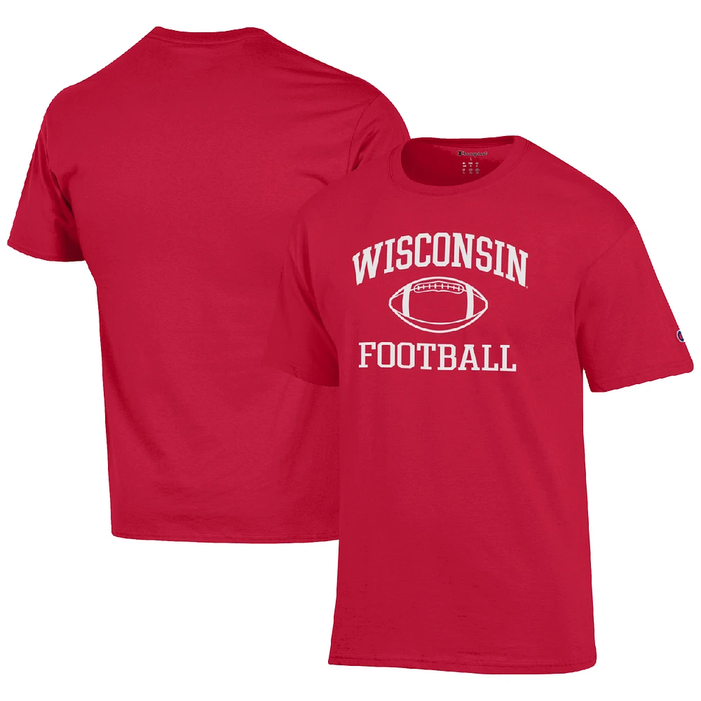 Men's Champion Wisconsin Badgers Football Icon T-Shirt